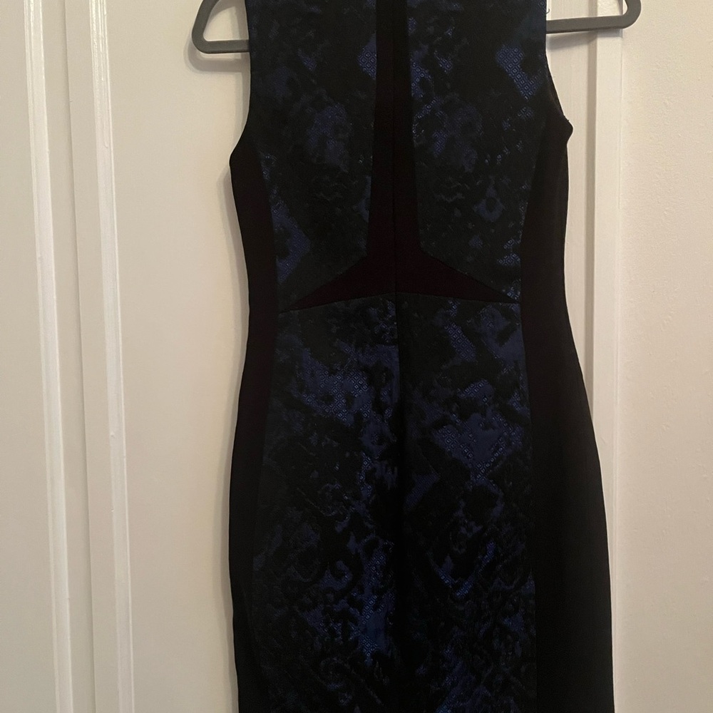 Chic Backless Black and Blue Dress